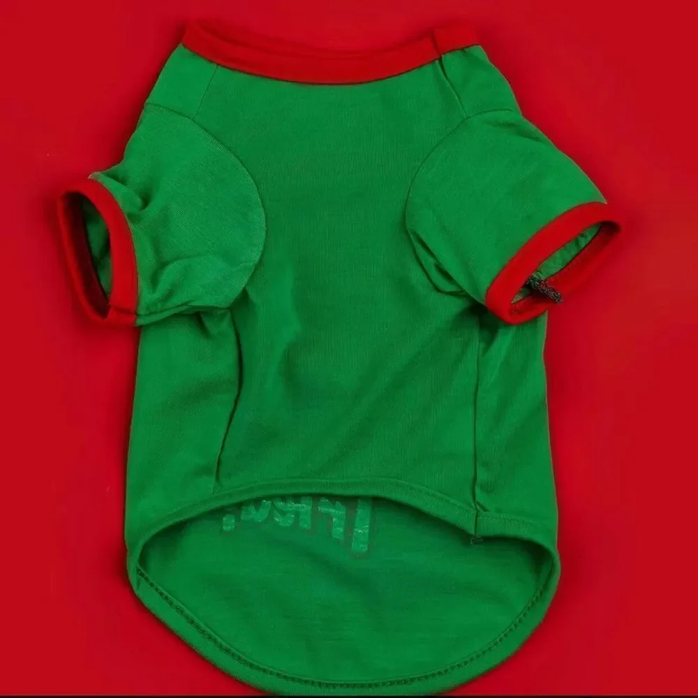 Christmas Shirt Letter Printed Pet T-Shirt Festive Pet Clothes For Small & Mediu